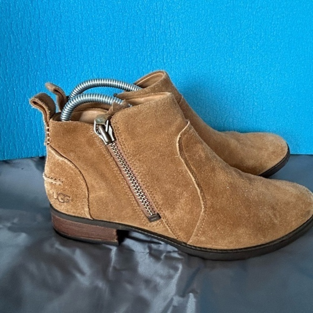 UGG Aureo II suede ankle boots in chestnut.
